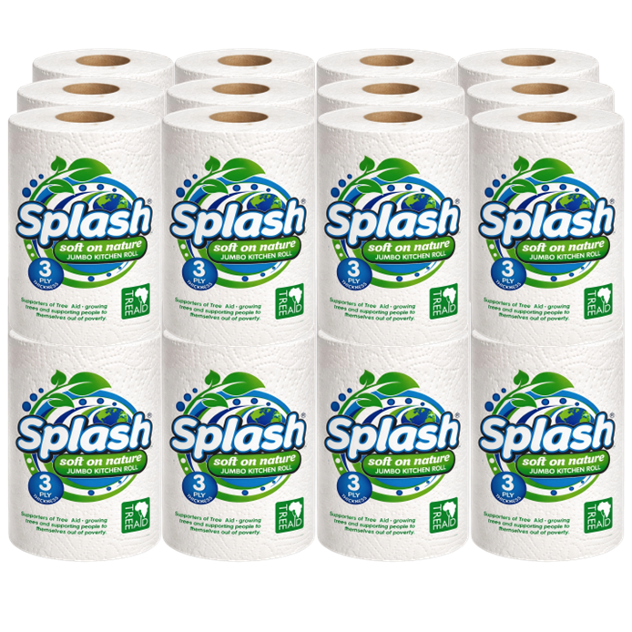 Splash Soft on Nature Jumbo 3ply Kitchen Rolls (24 Rolls)